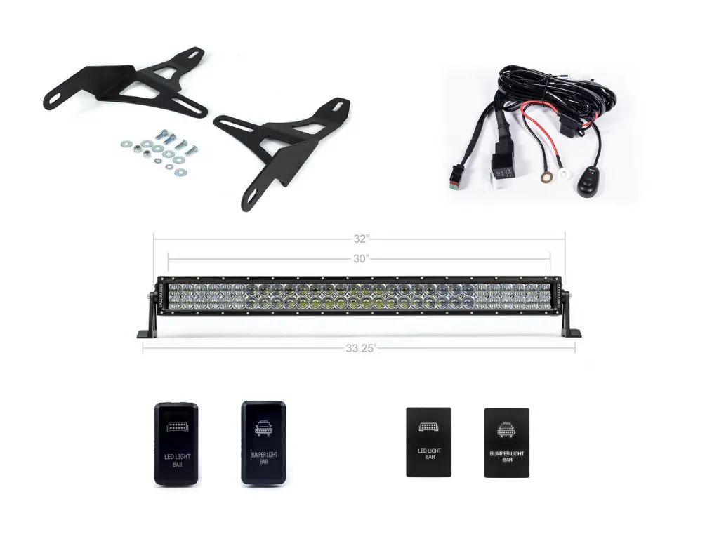 CALI RAISED LED 2016-2022 TOYOTA TACOMA 32" UPPER GRILLE LED LIGHT BAR BRACKETS KIT