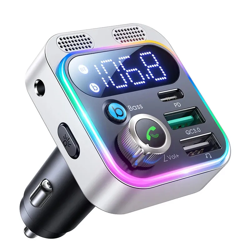 Car Bluetooth 5.3 FM Transmitter Charger Adapter