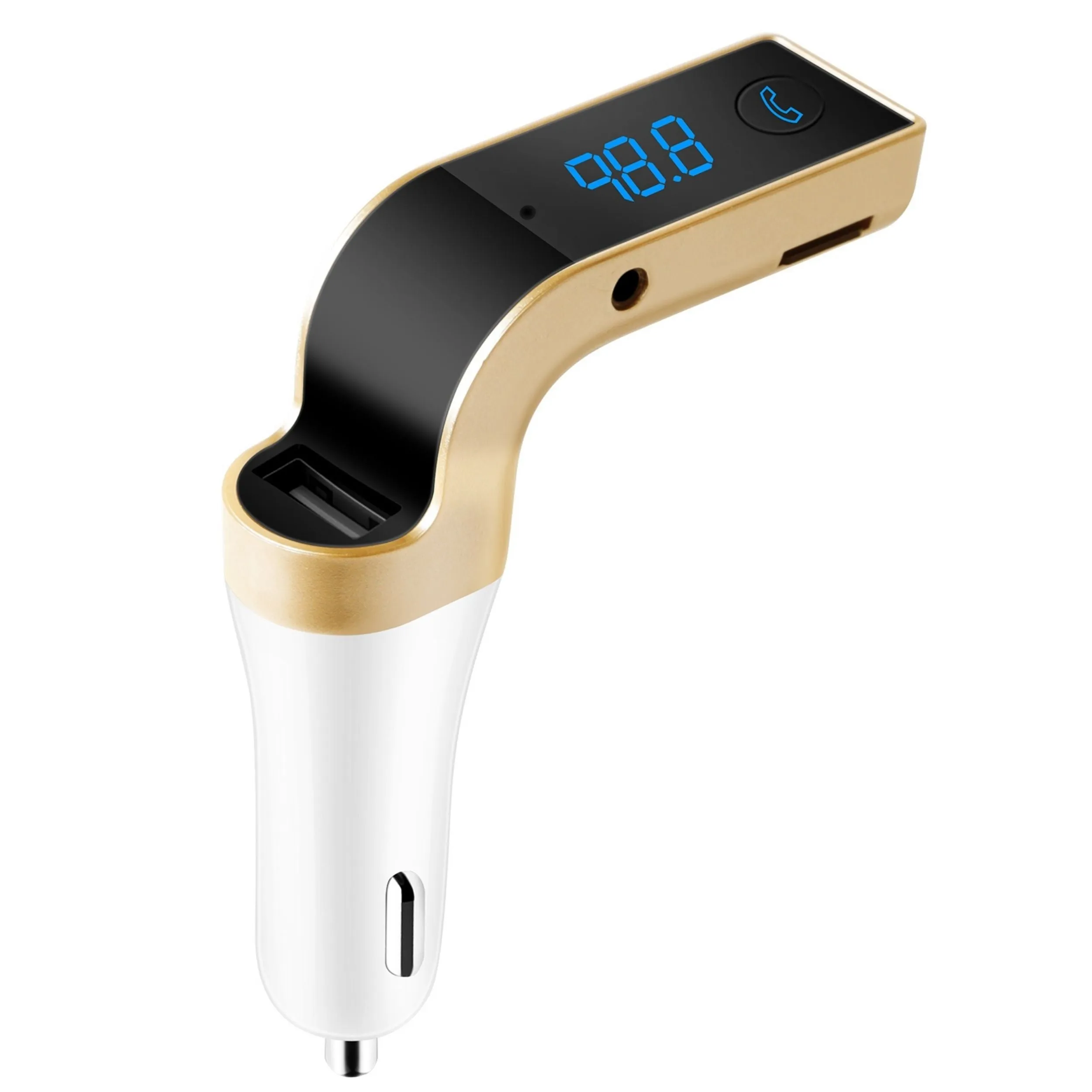 Car FM Transmitter USB Charger Hands-free Call MP3 Player TF Card Aux-in LCD Display