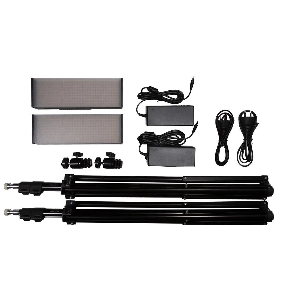 Complete Beauty Studio Diamond Luxe Ring Light & 9" LED Panel Lighting Kit