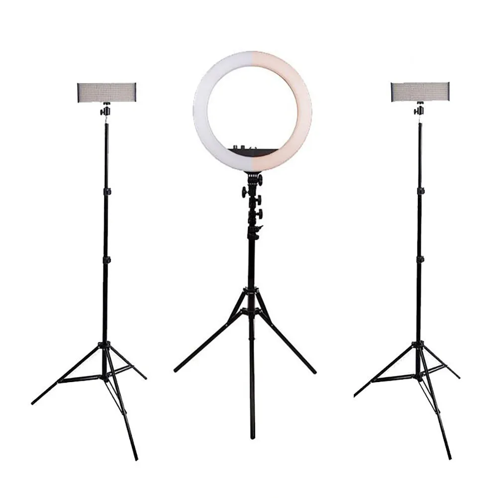 Complete Beauty Studio Diamond Luxe Ring Light & 9" LED Panel Lighting Kit