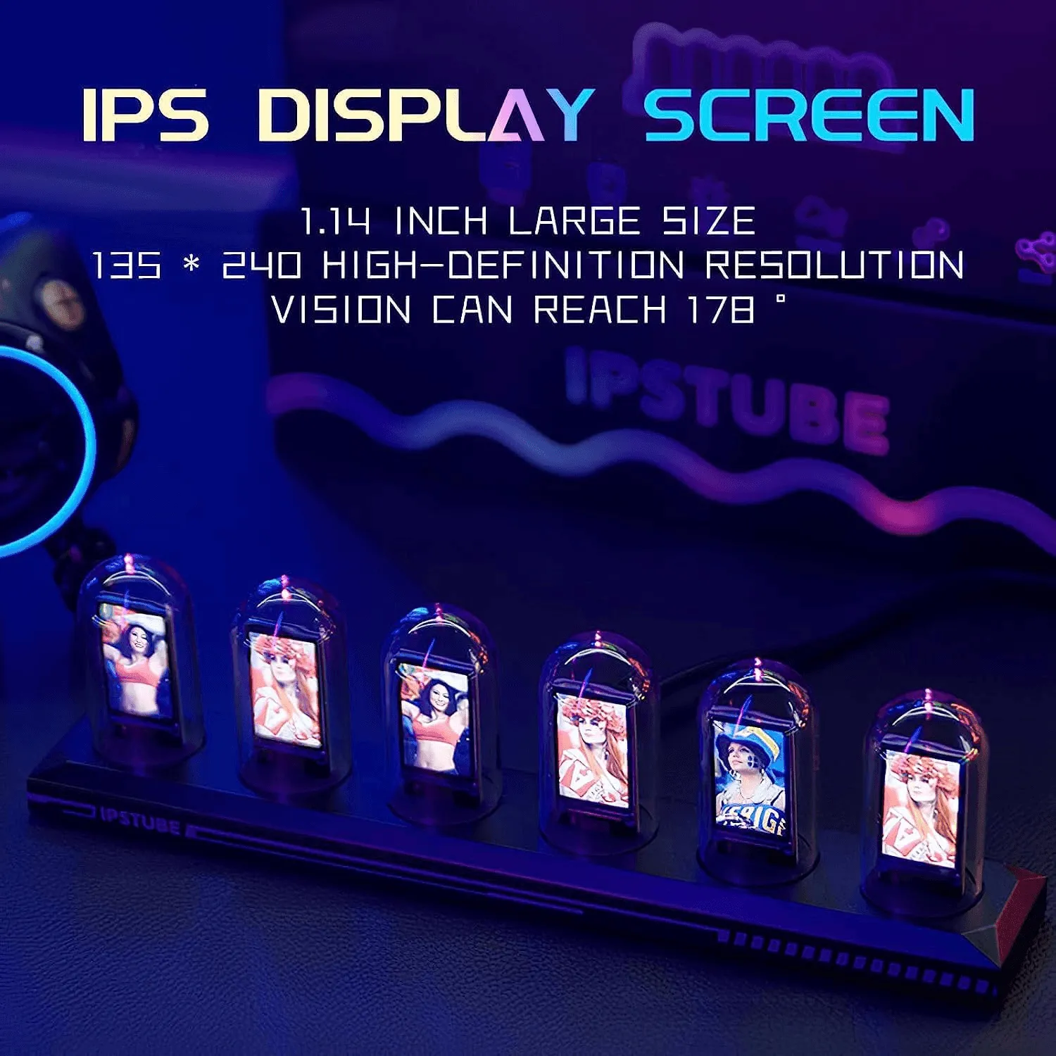 Cyberpunk Retro LED DIY Nixie Tube Clock with APP control