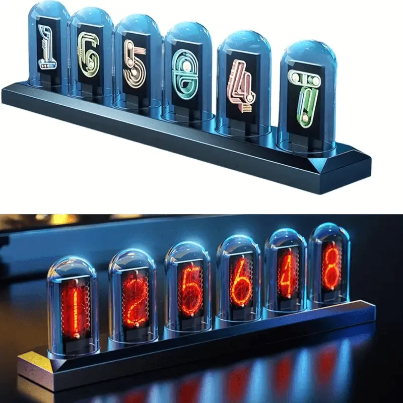 Cyberpunk Retro LED DIY Nixie Tube Clock with APP control