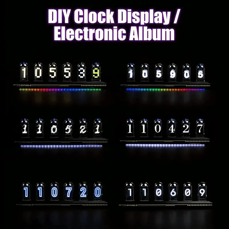 Cyberpunk Retro LED DIY Nixie Tube Clock with APP control