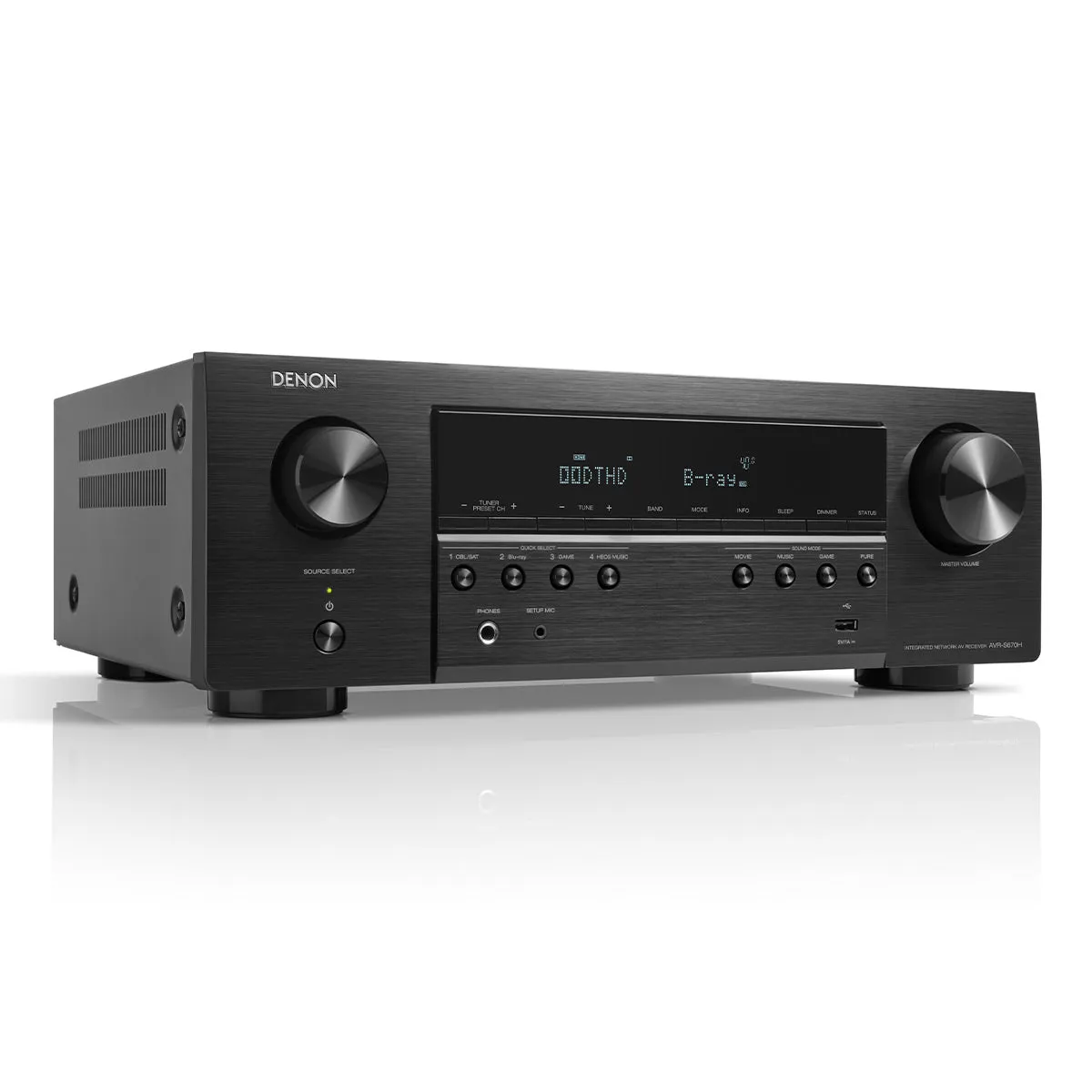 Denon AVR-S670H 5.2 Channel 8K Home Theater Receiver with Dolby TrueHD Audio, HDR10 , and HEOS Built-In