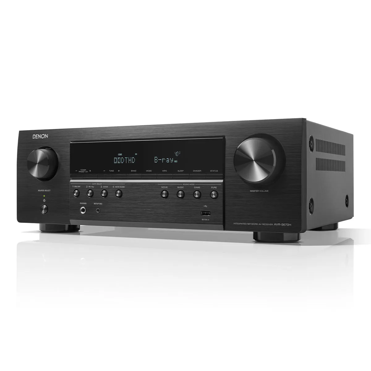 Denon AVR-S670H 5.2 Channel 8K Home Theater Receiver with Dolby TrueHD Audio, HDR10 , and HEOS Built-In
