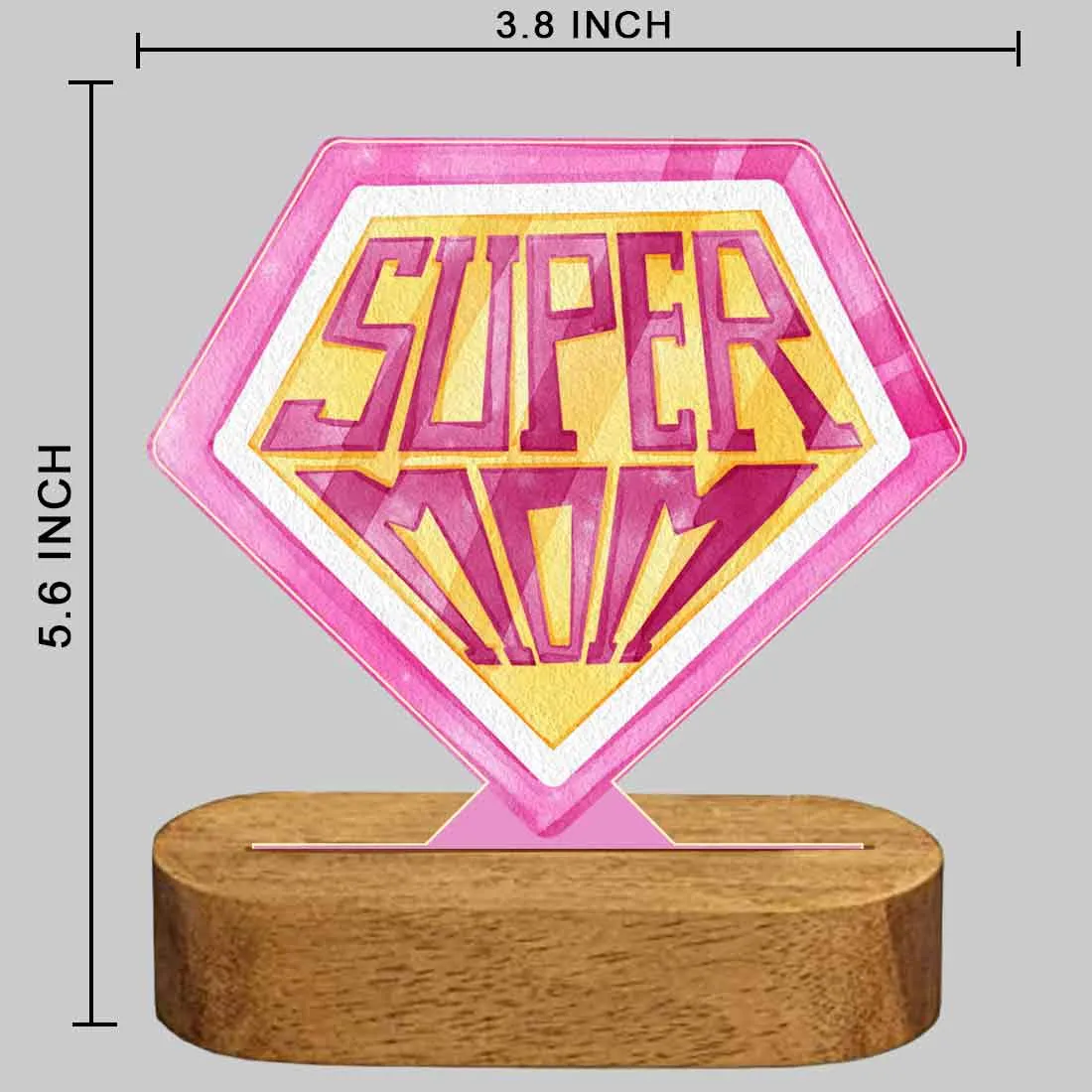 Designer LED Lamp for Super Mom - Beautiful Light Lamp Gift for Mother's Day
