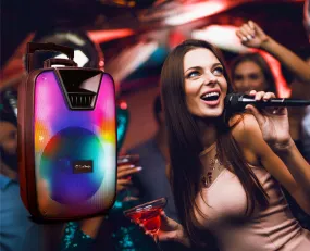 Elite-15, 15" Bluetooth Speaker with Flame Effect Lights, Extra Bass & Microphone Input