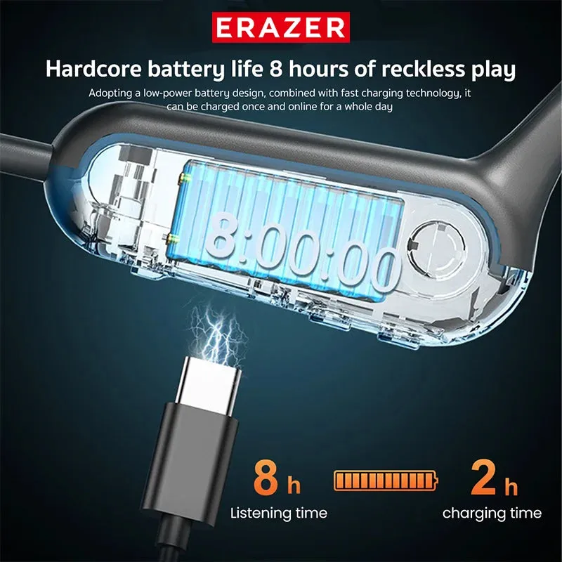 ERAZER XF22 Bluetooth 5.4 Sports Wireless Bone Conduction Headset with Mic Neckband