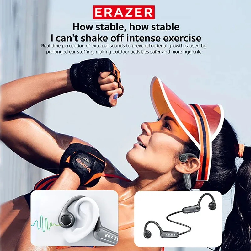 ERAZER XF22 Bluetooth 5.4 Sports Wireless Bone Conduction Headset with Mic Neckband