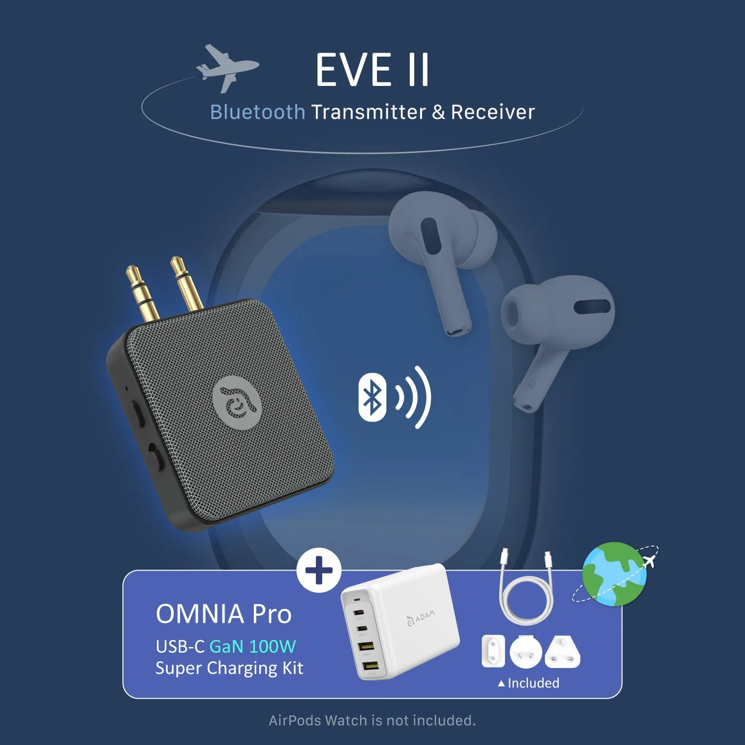 EVE II  Bluetooth Transmitter & Receiver   OMNIA Pro 100W Super Charging Kit