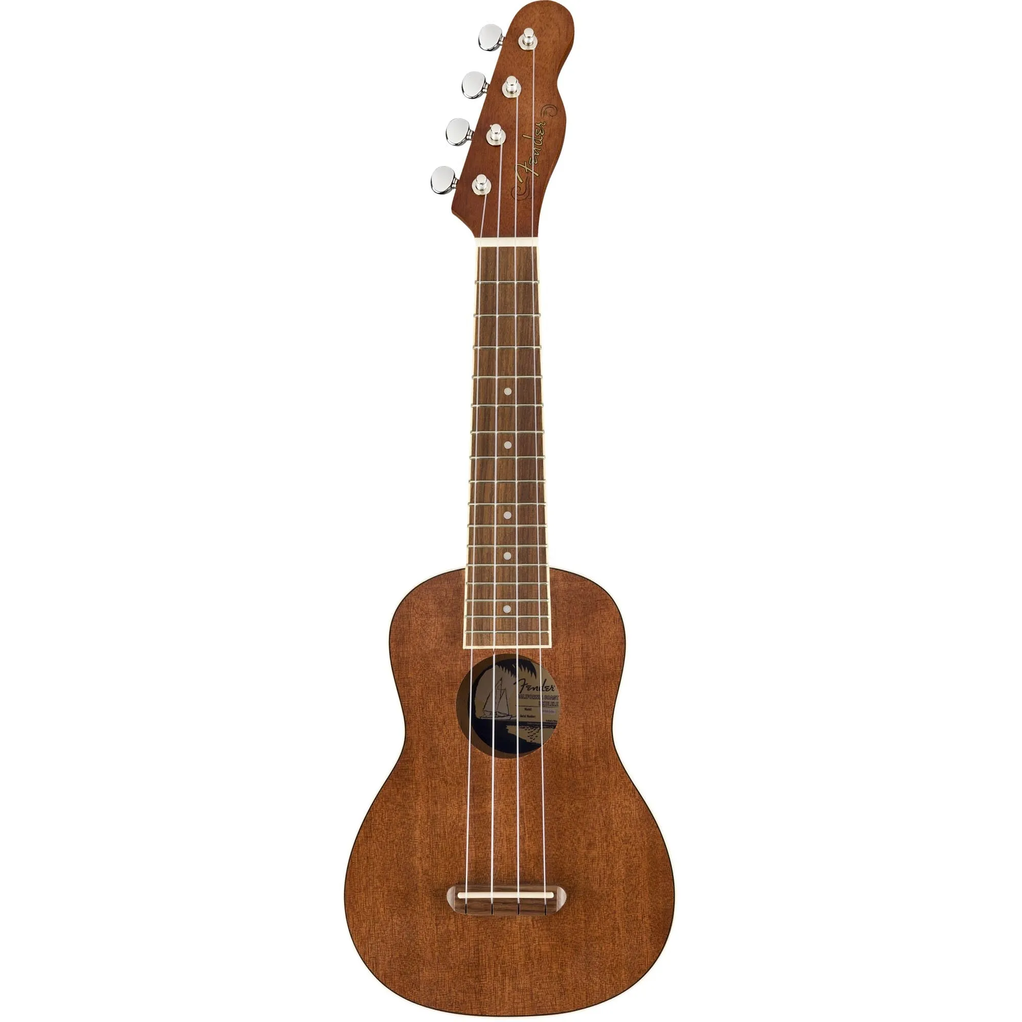 Fender Seaside Soprano Ukulele Pack Walnut Fingerboard Natural
