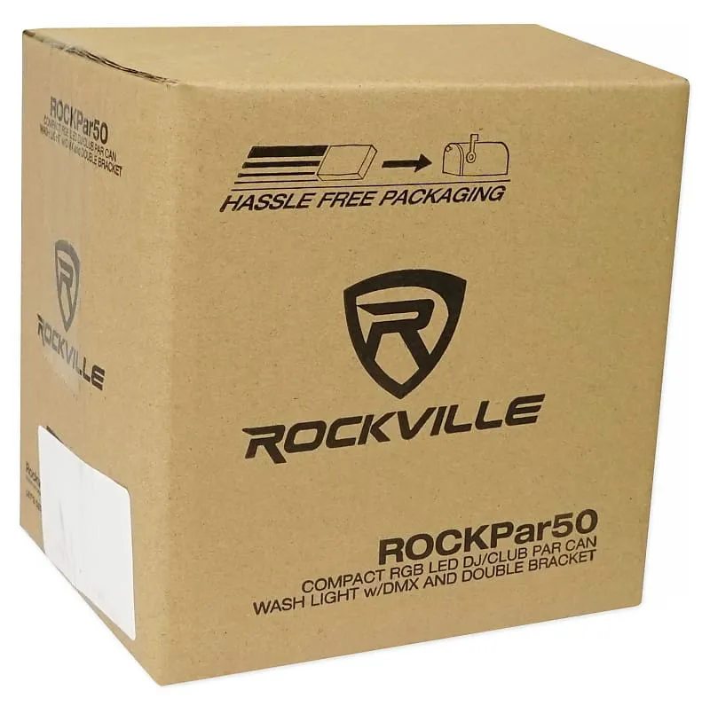 Floodlights Rockville RockPAR50 WHT LED RGB Compact Par Can DJ/Club DMX Wash Lights RockPAR50 WHT