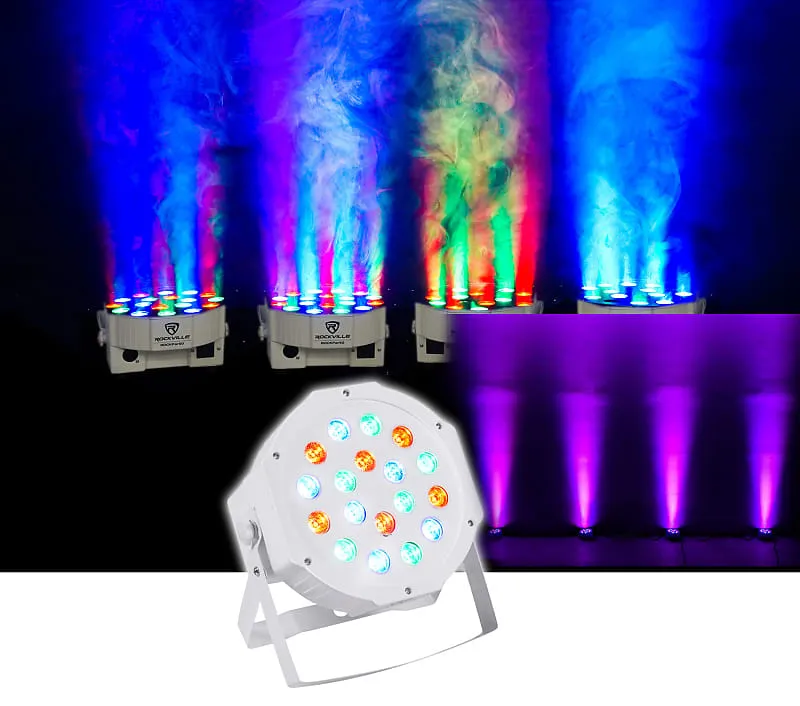Floodlights Rockville RockPAR50 WHT LED RGB Compact Par Can DJ/Club DMX Wash Lights RockPAR50 WHT