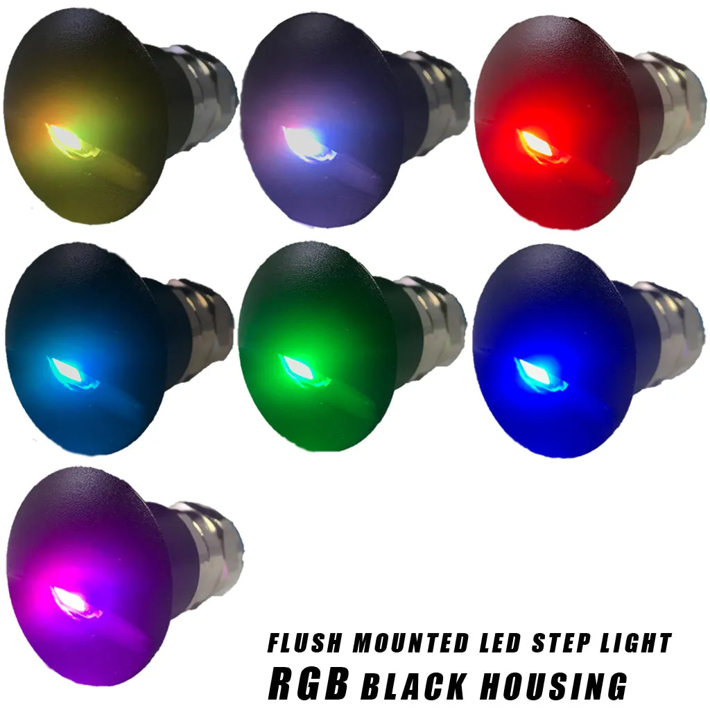 Flush Mounted LED Step Light - Black Housing