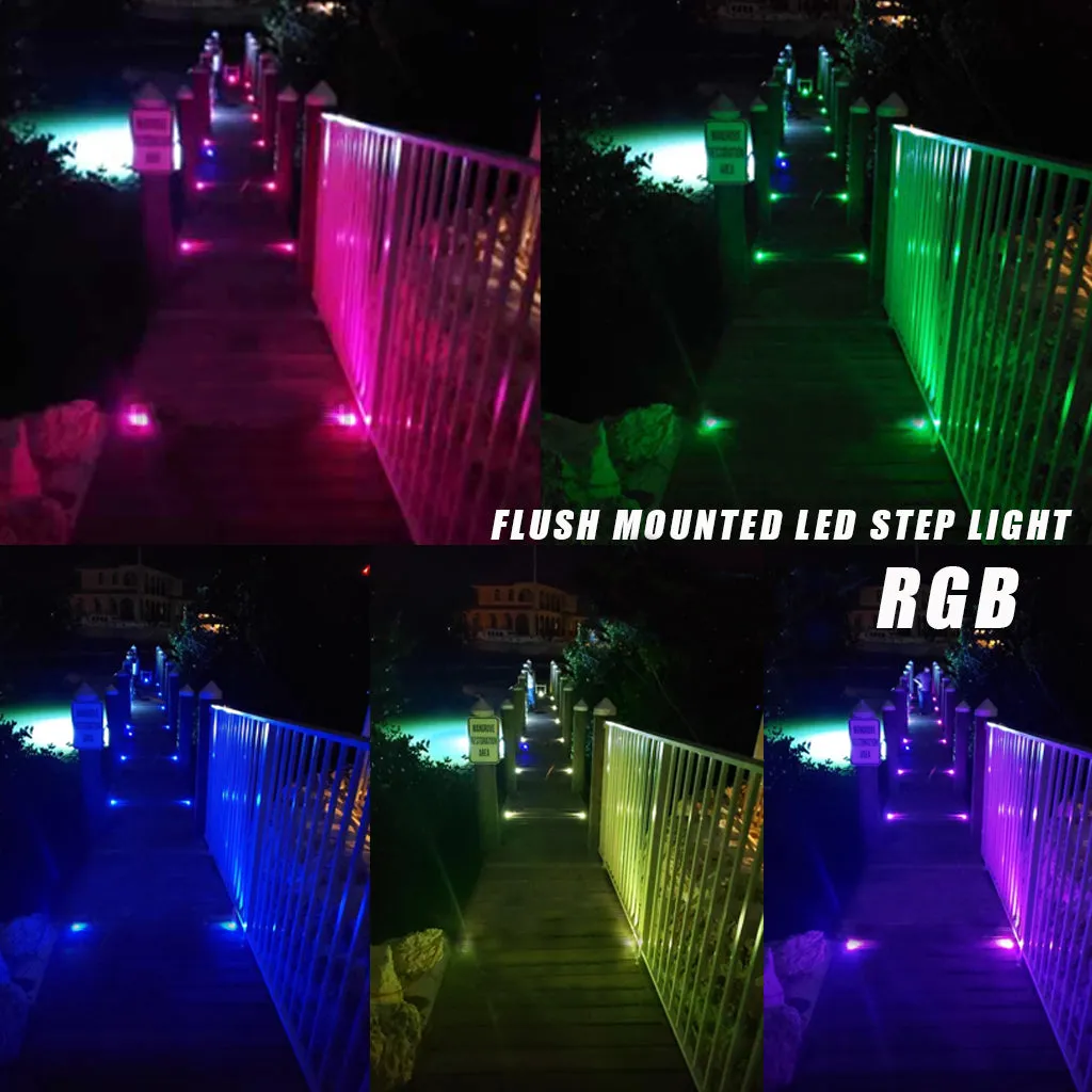 Flush Mounted LED Step Light - Black Housing