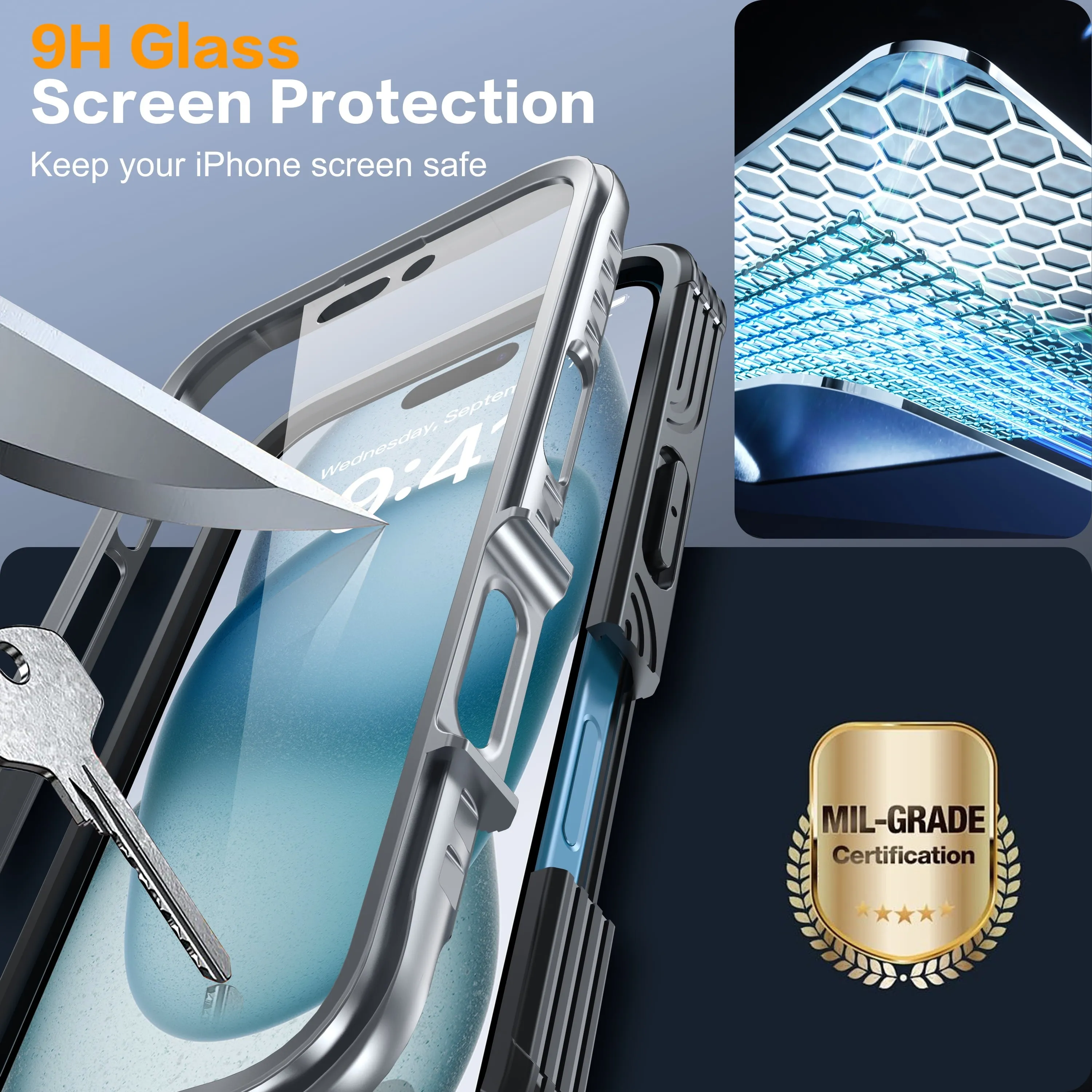 for Iphone 16 Case, Double Front Frame Built-In 9H Tempered Glass Screen Protector   Privacy Screen Protector, Compatible with Magsafe, Magnetic Phone Case for Iphone 16-Black
