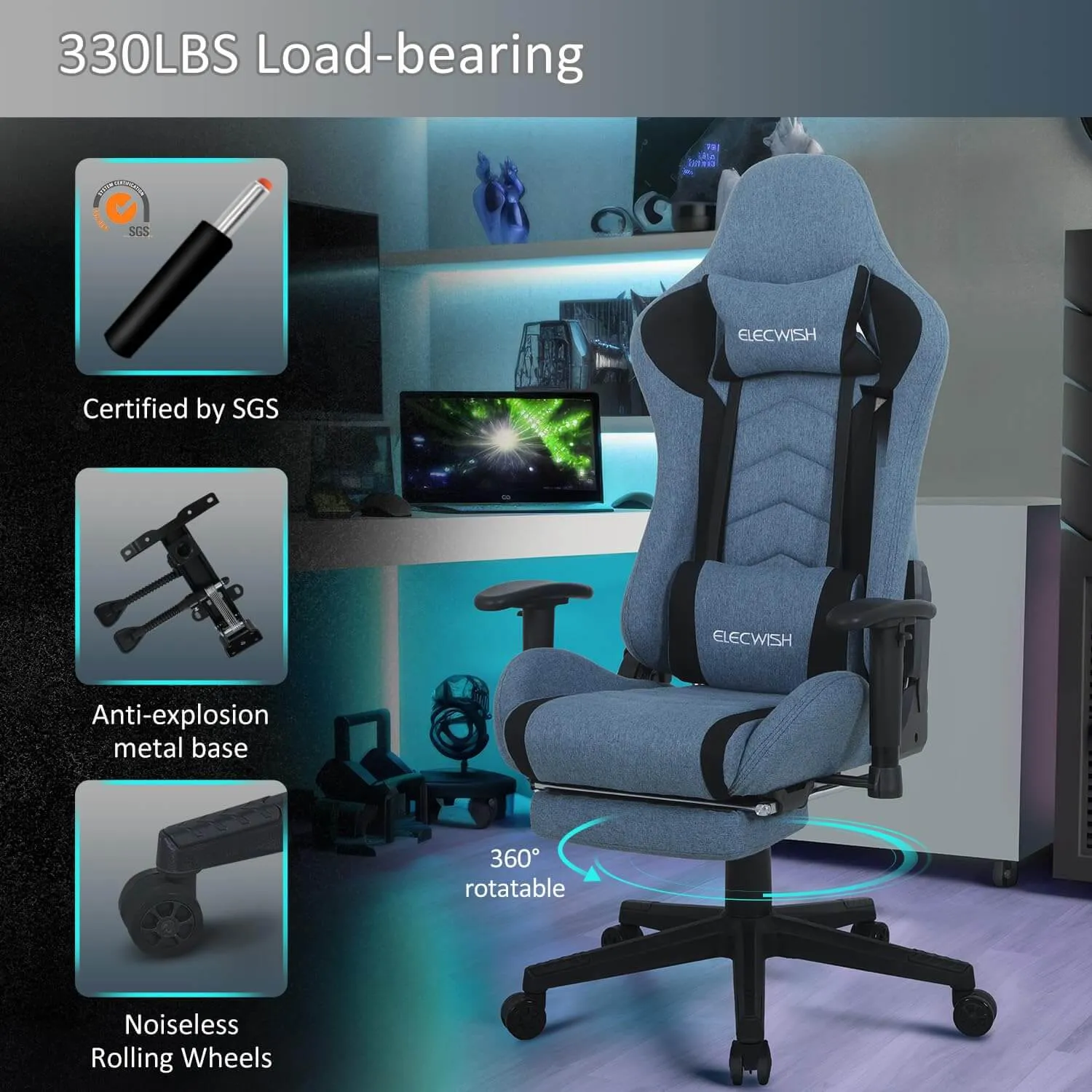 Gaming Chair with Massage Lumbar Support OC121