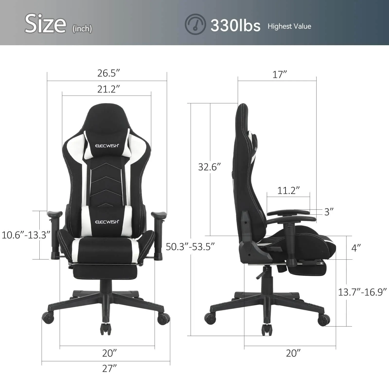 Gaming Chair with Massage Lumbar Support OC121