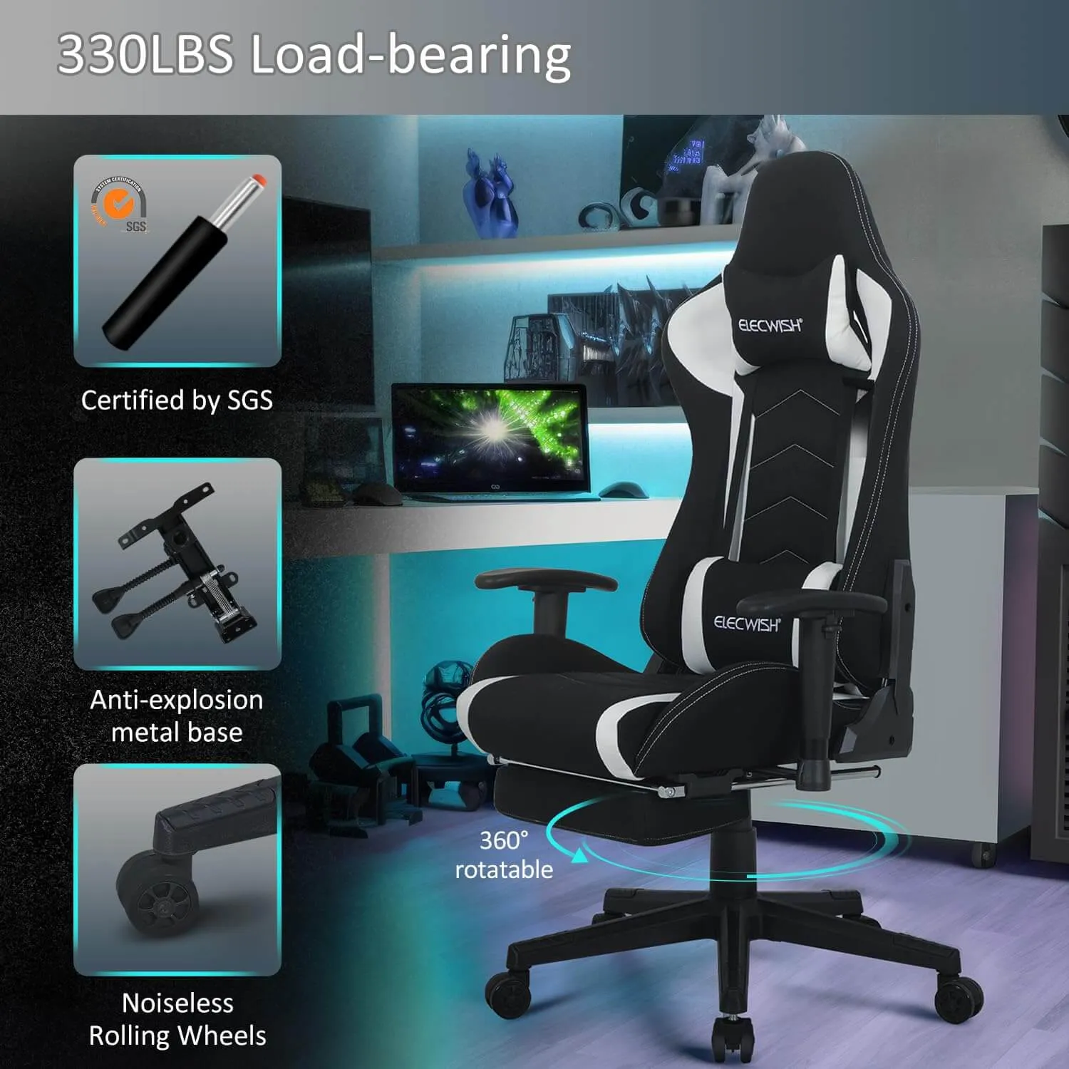 Gaming Chair with Massage Lumbar Support OC121