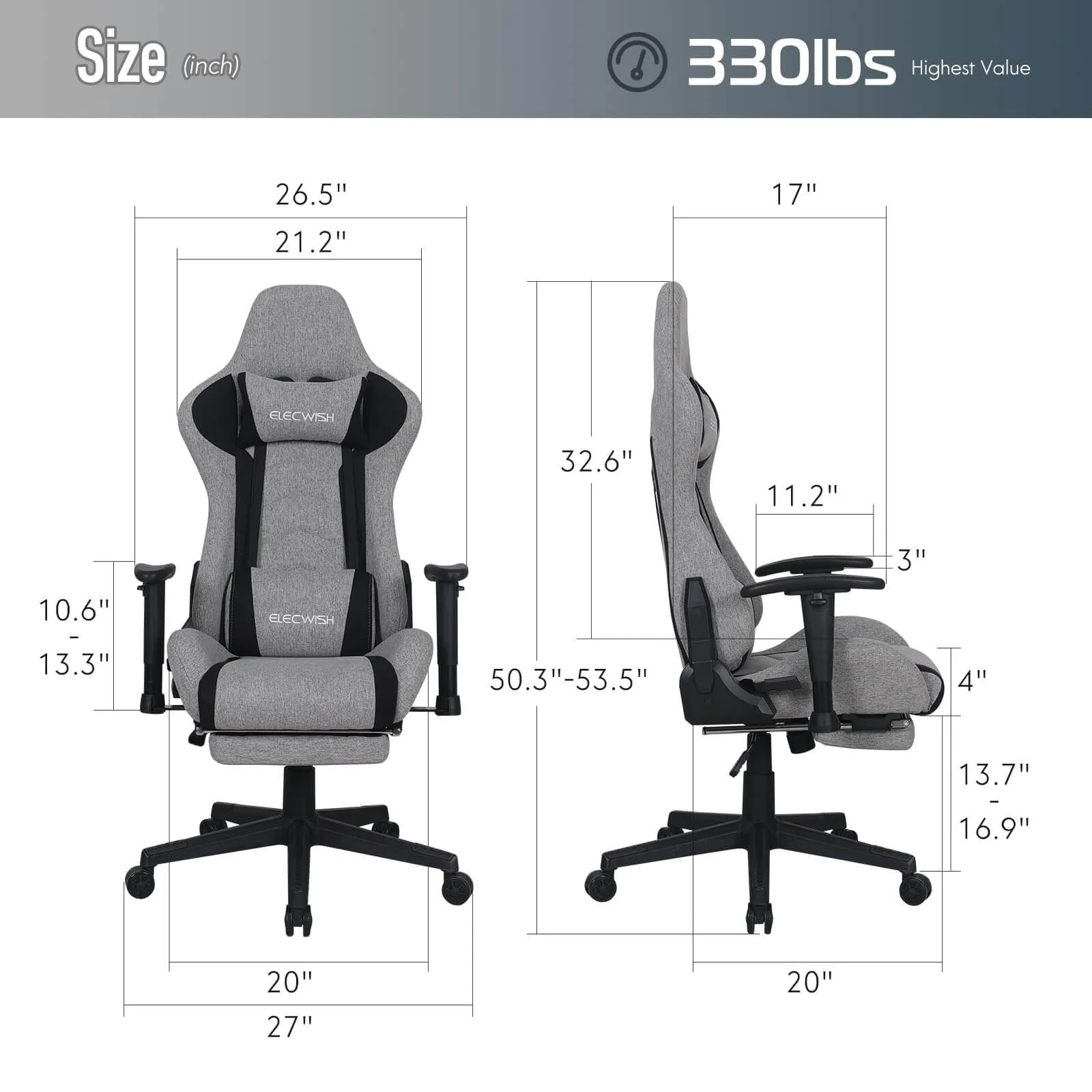 Gaming Chair with Massage Lumbar Support OC121