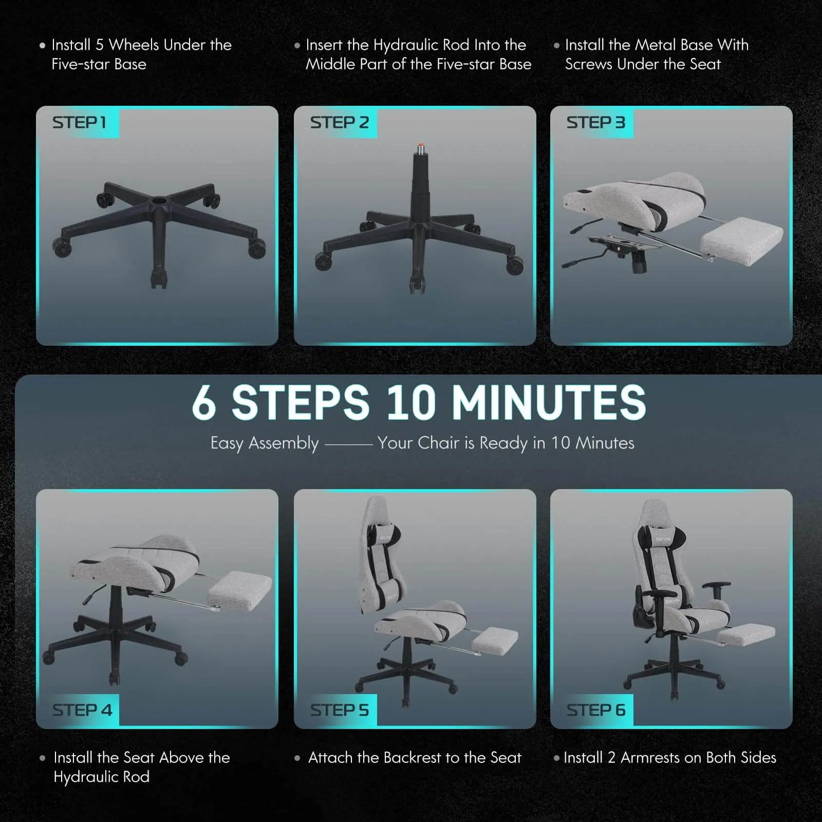 Gaming Chair with Massage Lumbar Support OC121