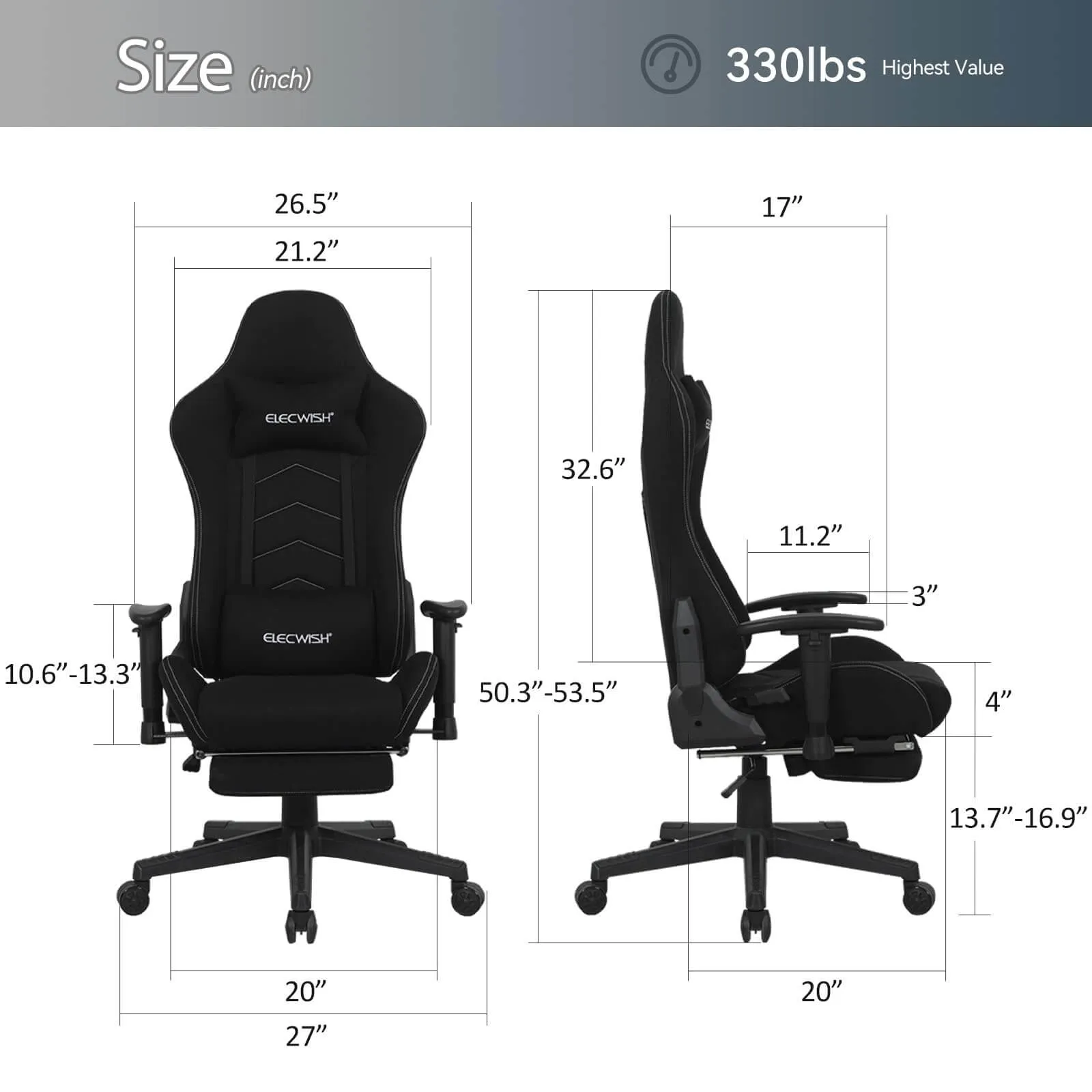 Gaming Chair with Massage Lumbar Support OC121