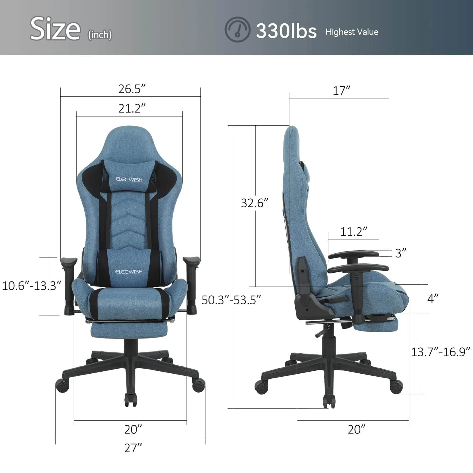 Gaming Chair with Massage Lumbar Support OC121