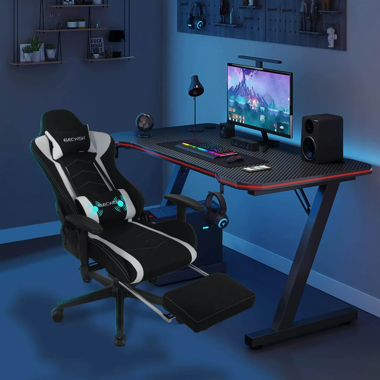 Gaming Chair with Massage Lumbar Support OC121