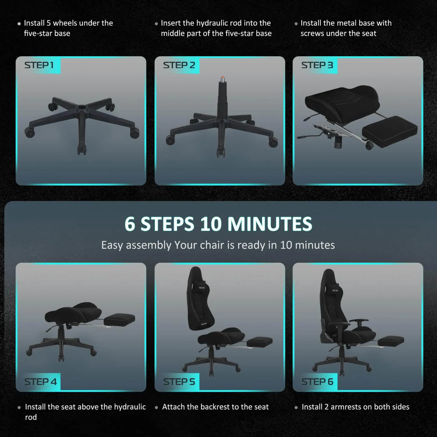 Gaming Chair with Massage Lumbar Support OC121