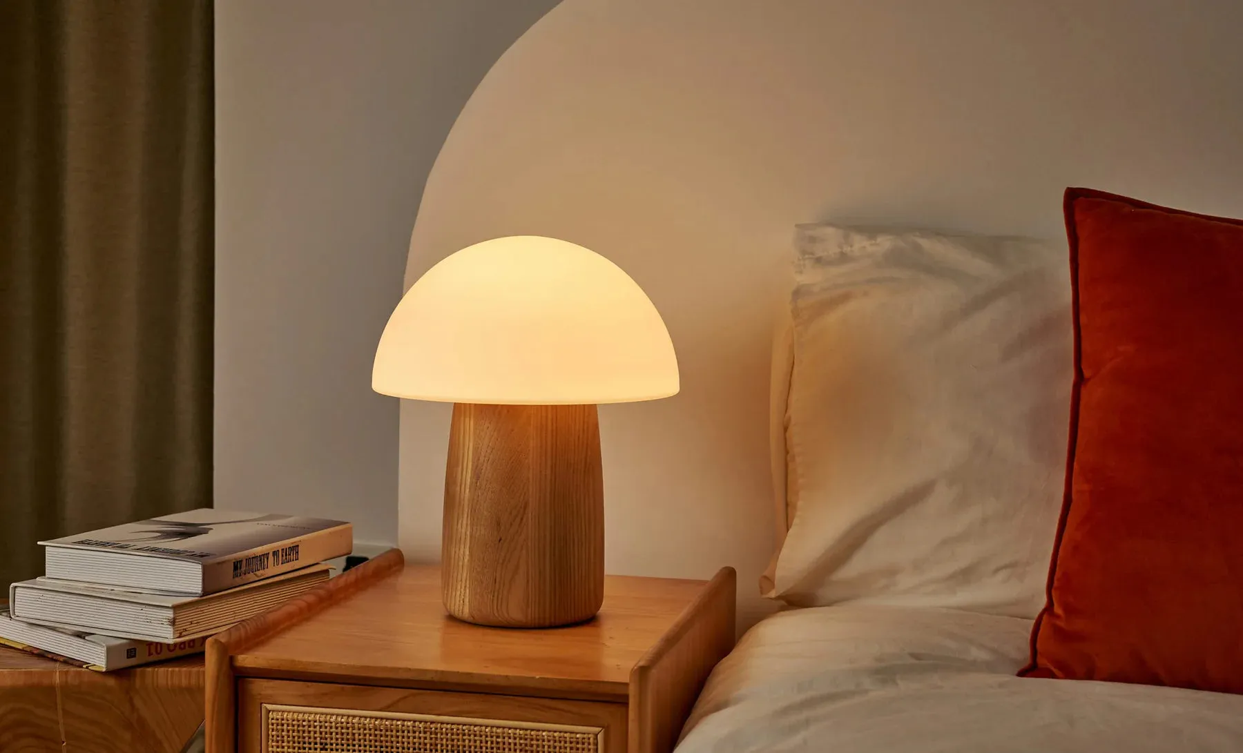 Gingko Design Large Alice Mushroom Lamp White Ash
