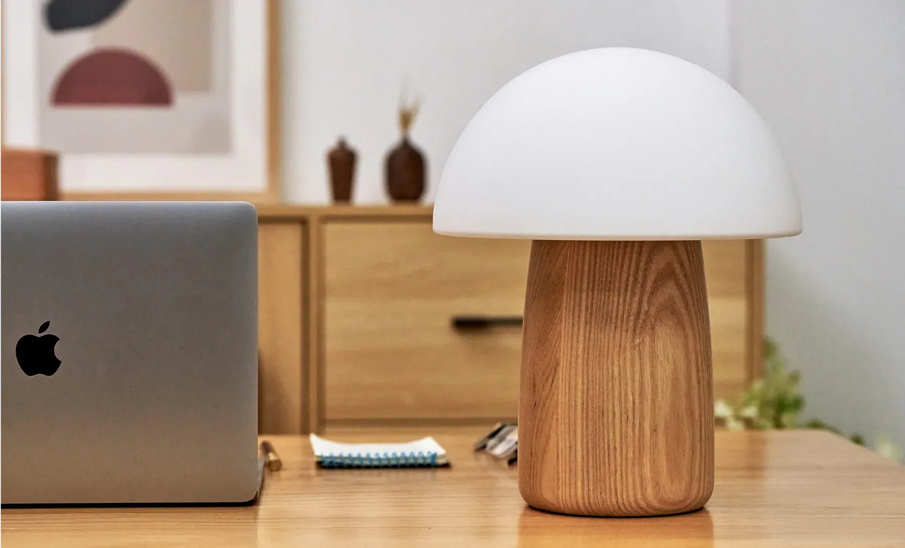 Gingko Design Large Alice Mushroom Lamp White Ash