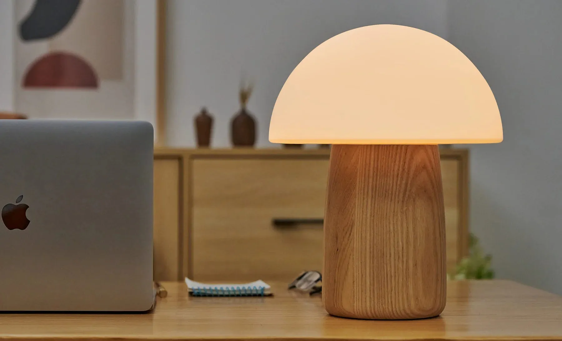 Gingko Design Large Alice Mushroom Lamp White Ash