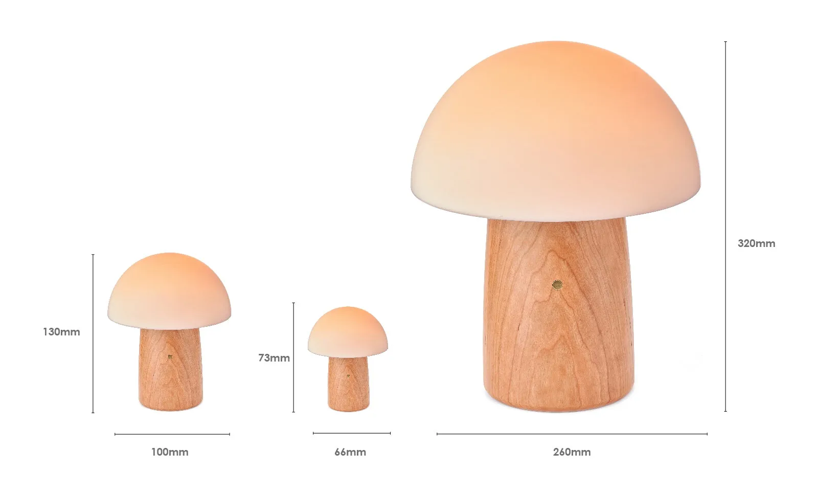 Gingko Design Super Mini Alice Mushroom Lamp Walnut
