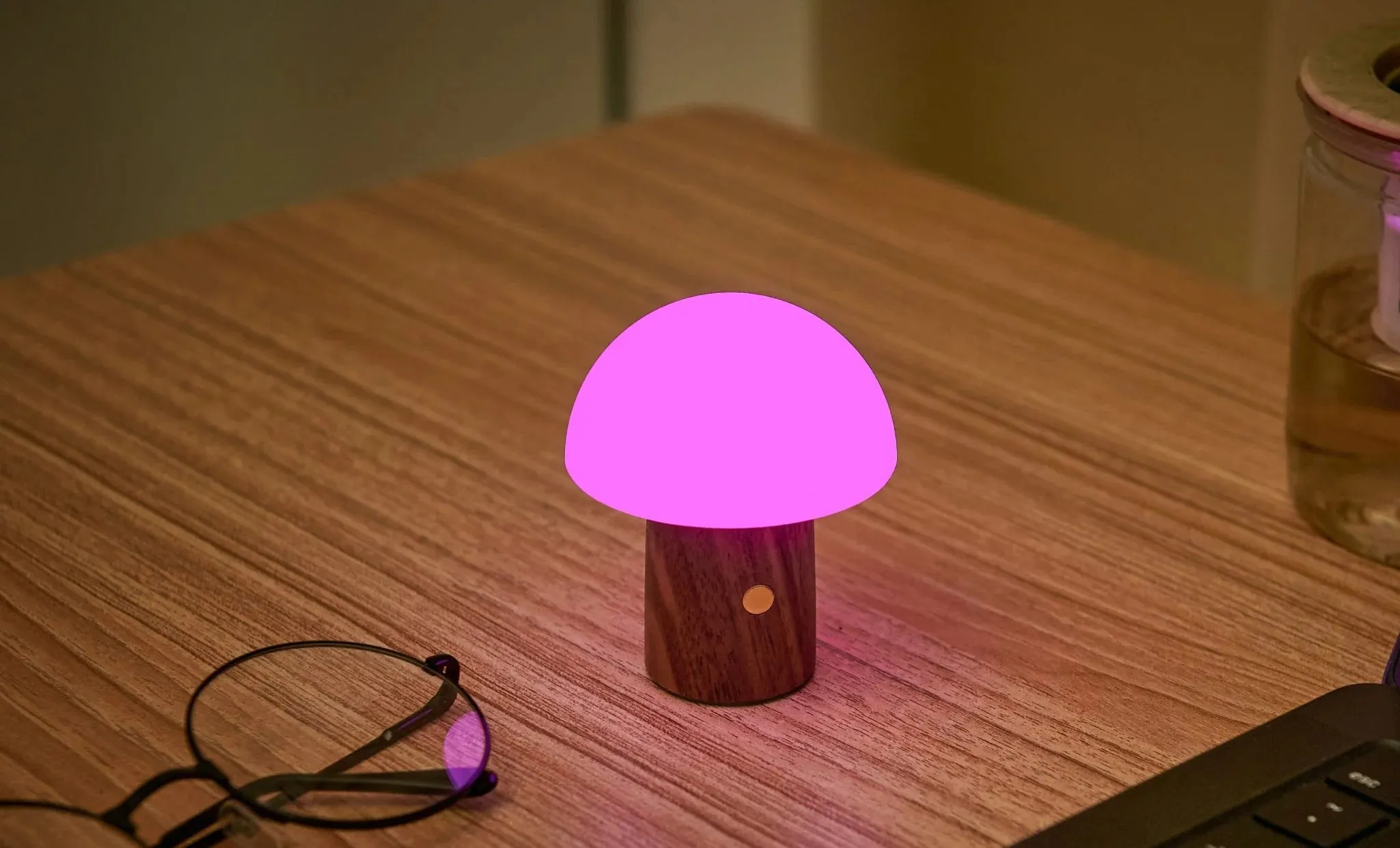 Gingko Design Super Mini Alice Mushroom Lamp Walnut