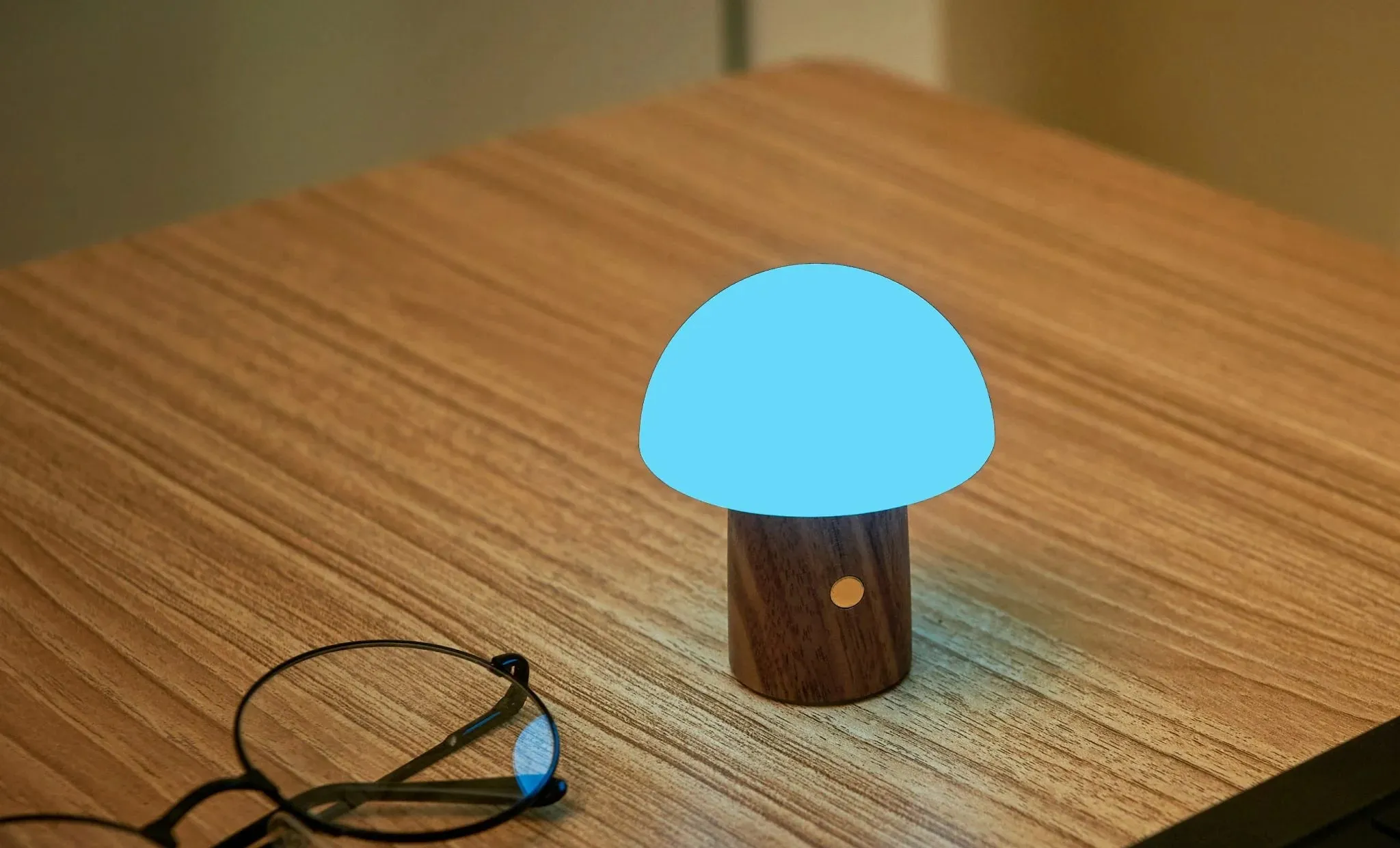 Gingko Design Super Mini Alice Mushroom Lamp Walnut