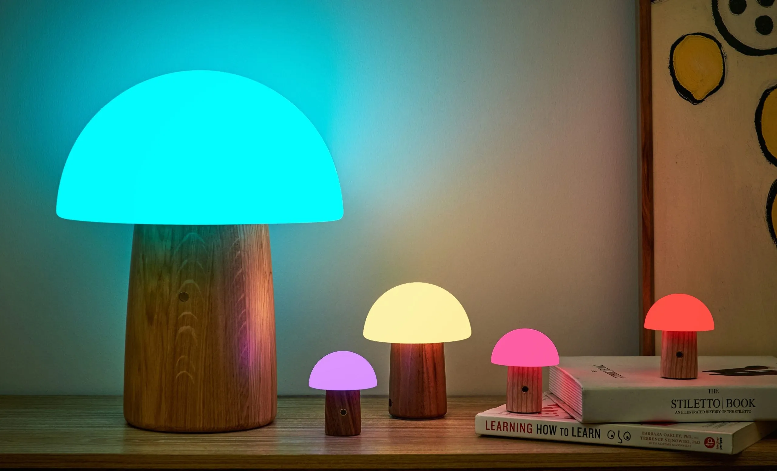 Gingko Design Super Mini Alice Mushroom Lamp Walnut