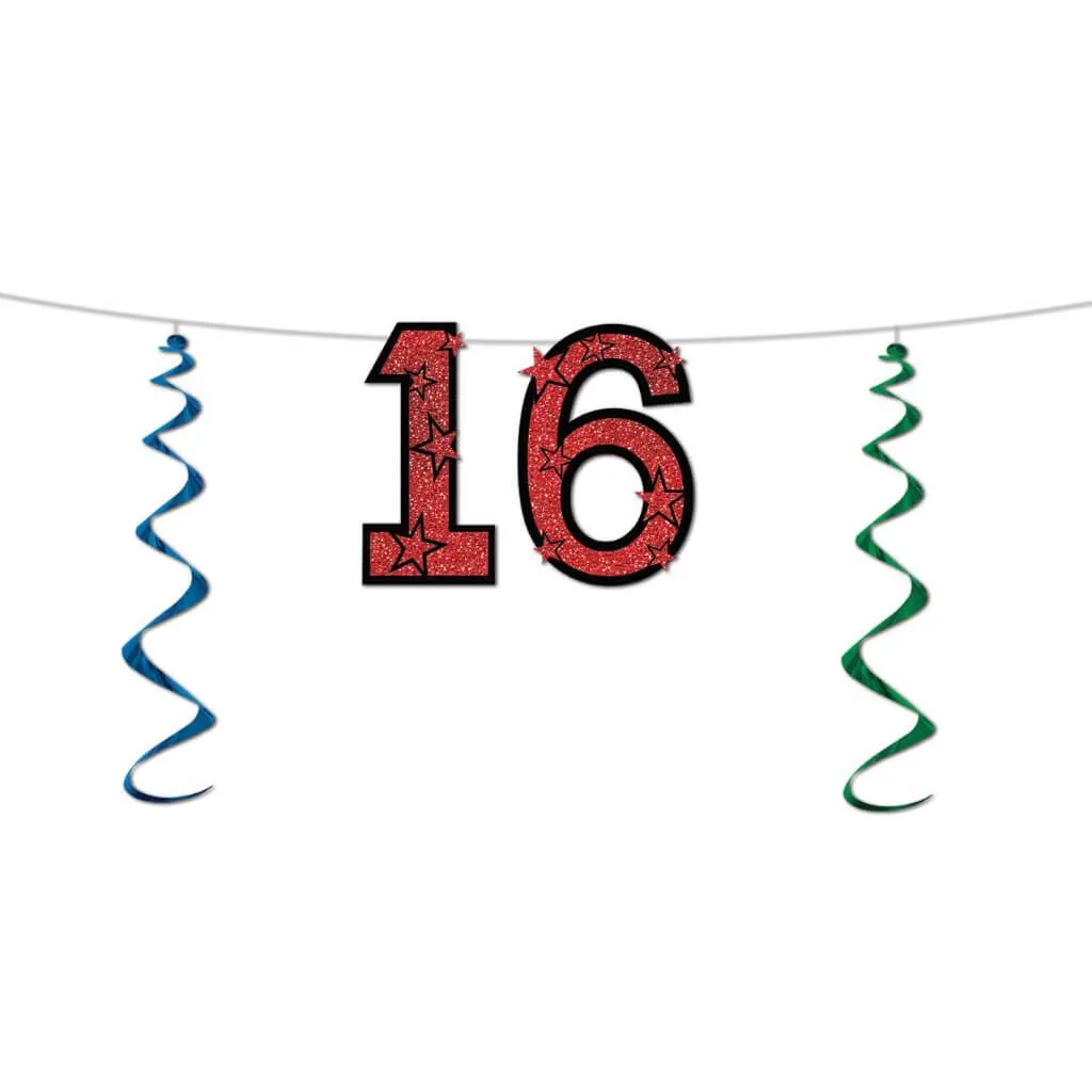 Glittered 16 Streamer 7ft