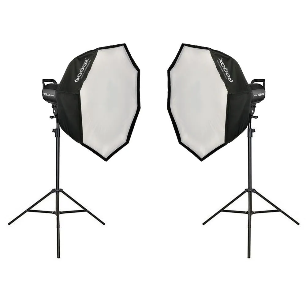 Godox 2 X SL-60W LED Advanced Kit (Including Large Softboxes and Light Stands) - Bundle