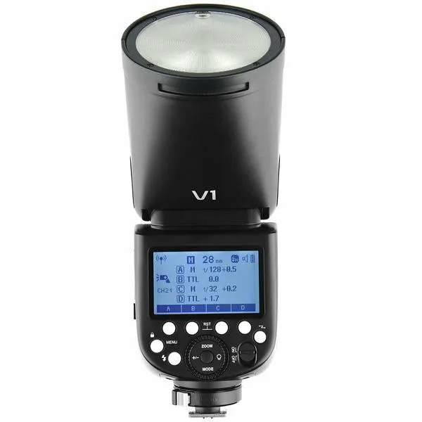 Godox V1-C Round Head Flash for Canon   AK-R1 Accessory Head Kit - Bundle