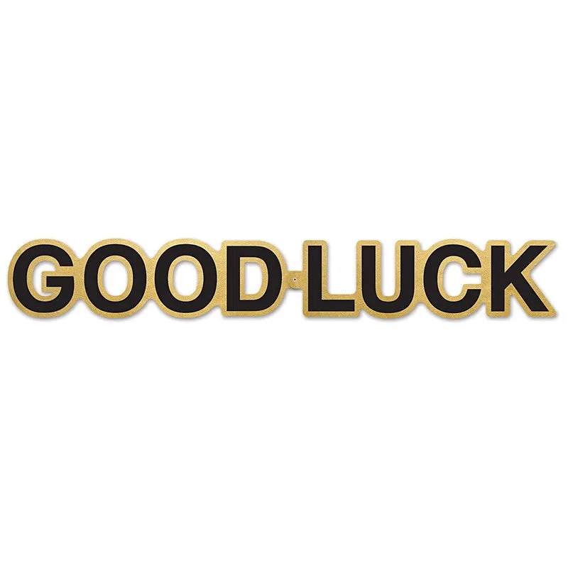Gold Good Luck Foil Streamer 12Ft  | 1ct