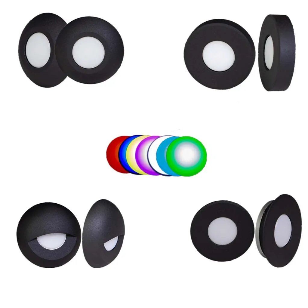 Gravity Surface Mounted LED Deck Light - Black Housing - RGB