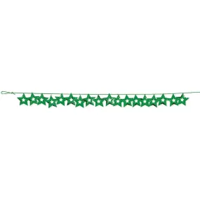 Green Stars Foil Garland 9ft