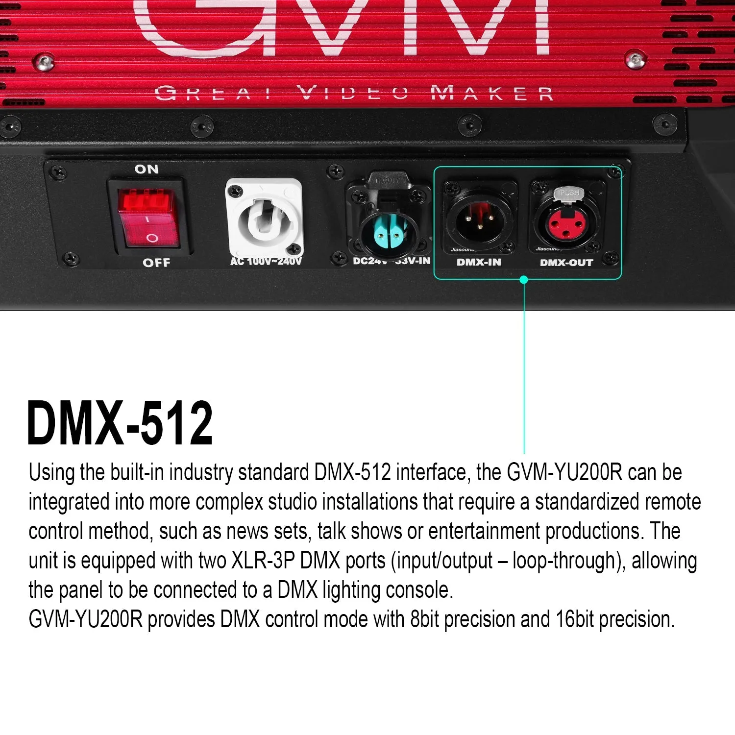 GVM YU200R Led Video Lights Panel Rgb And Bi-Color Studio Light