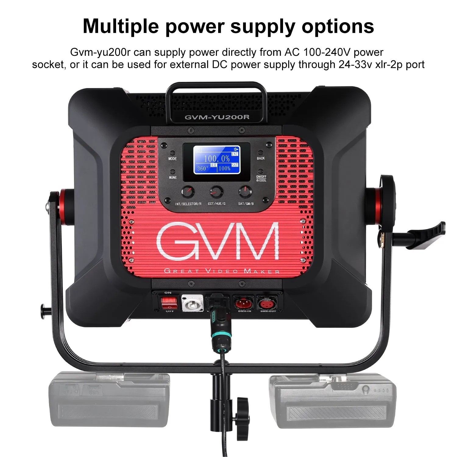 GVM YU200R Led Video Lights Panel Rgb And Bi-Color Studio Light