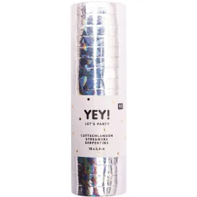 Holographic Silver Throwing Streamers (Pack of 18)