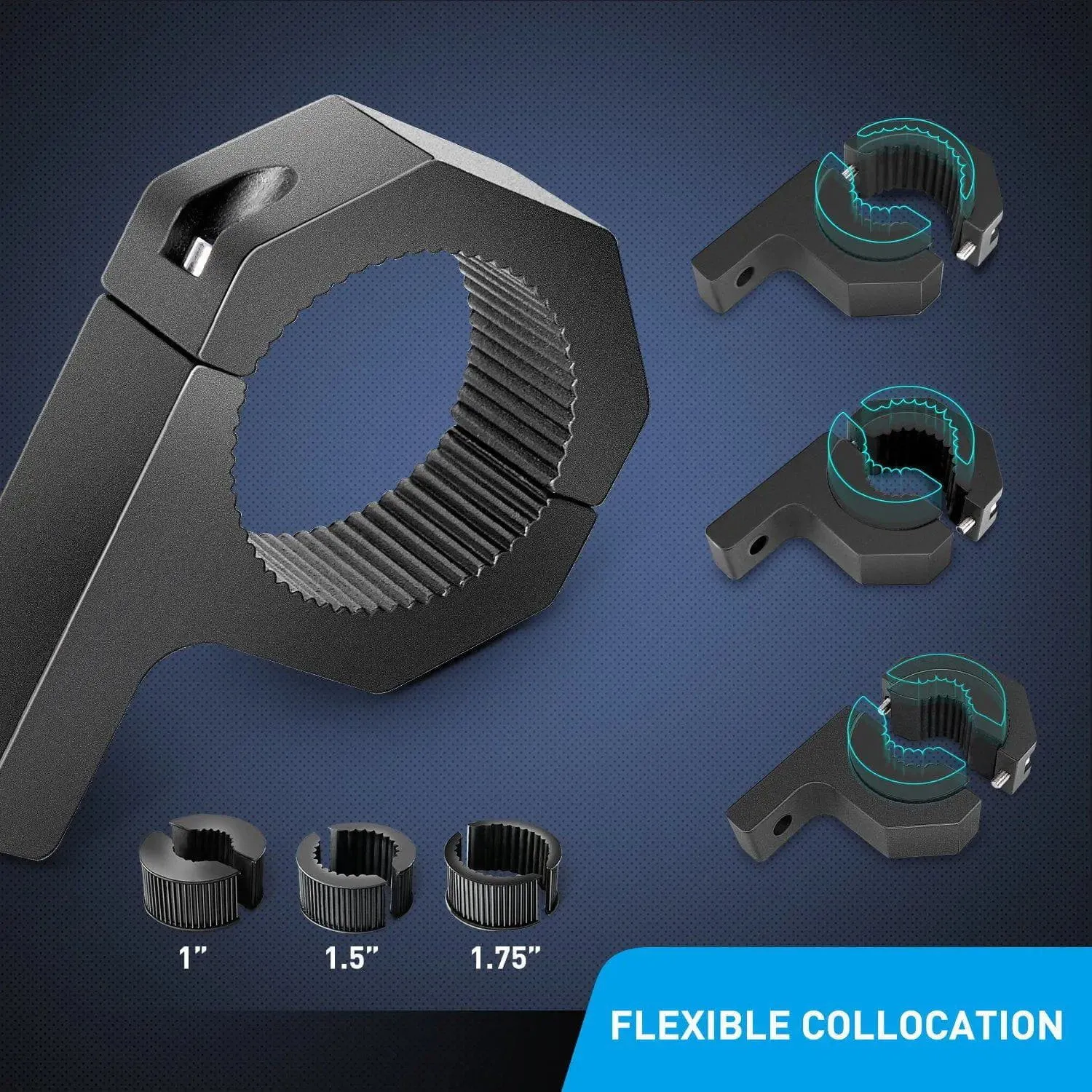 Horizontal Bar Clamp Mount Bracket Kits 1in-1.5in-1.75in-2in (4 Pairs)