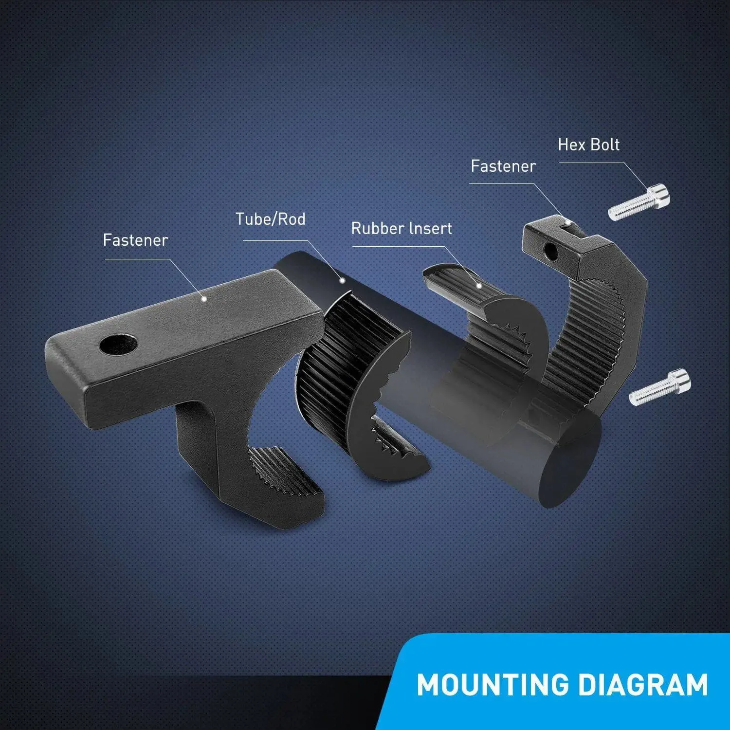 Horizontal Bar Clamp Mount Bracket Kits 1in-1.5in-1.75in-2in (4 Pairs)