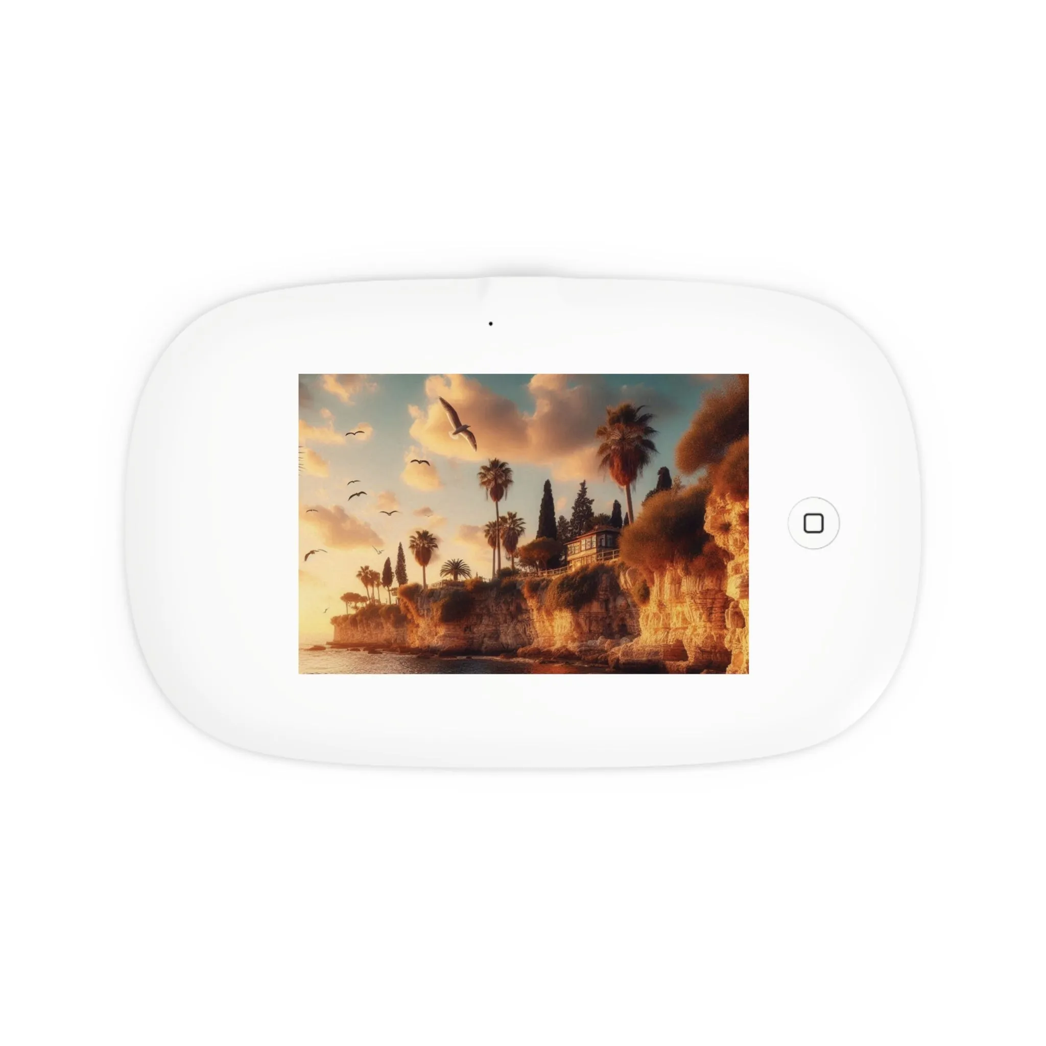 House on the coastline on a cloudy day minimal design  UV Phone Sanitizer and Wireless Charging Pad