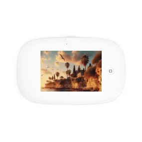 House on the coastline on a cloudy day minimal design  UV Phone Sanitizer and Wireless Charging Pad
